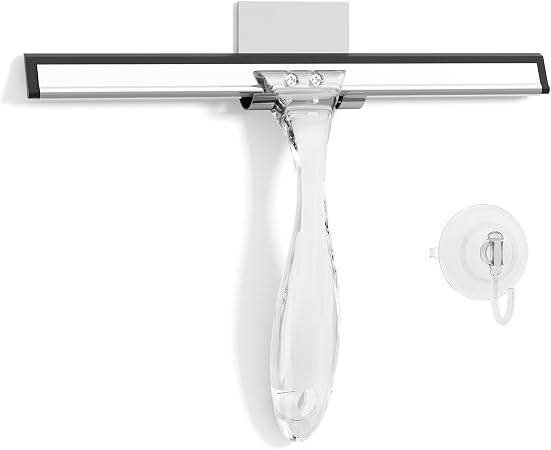 AmazerBath Squeegee for Shower Glass Door, 10 Inches, Clear