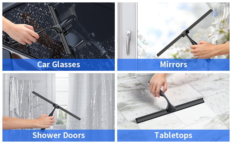 12-Inch Black Shower Squeegee