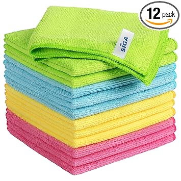 MR.SIGA Microfiber Cleaning Cloths, 12-Pack